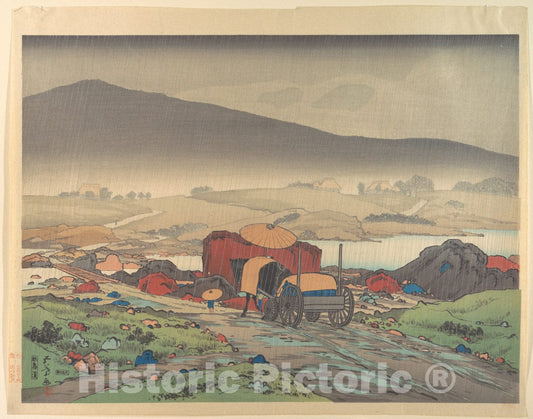 Art Print : Hashiguchi Goy? - Rain at Yakabe - Japan - Taish? Period (1912–26) : Vintage Wall Art