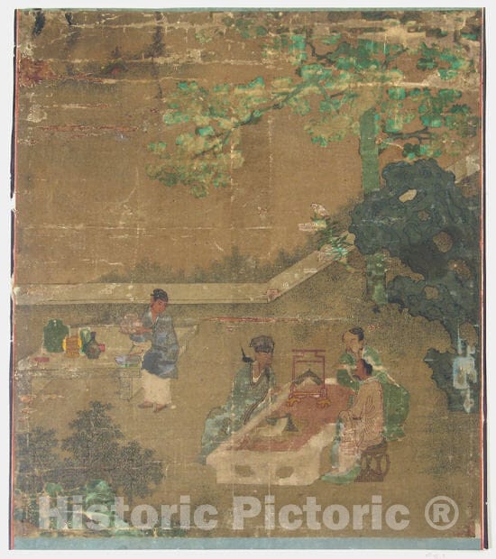 Art Print : Wang Li Mu - Examining Antiques at Literati Gathering - Korea - Joseon Dynasty (1392–1910) 3 : Vintage Wall Art