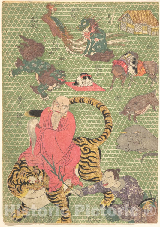 Art Print : Basketry Work: by The Craftsman Ichida Sh?shichir? of Naniwa (Kagozaiku Naniwa saikunin Ichida Sh?shichir?) - Artist: Utagawa Kunisada - 1819 3 : Vintage Wall Art