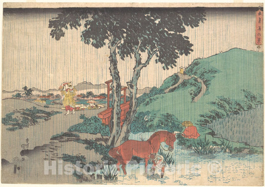 Art Print : Utagawa Kunisada - Rain of The Fifth Month (Samidare) - Japan : Vintage Wall Art