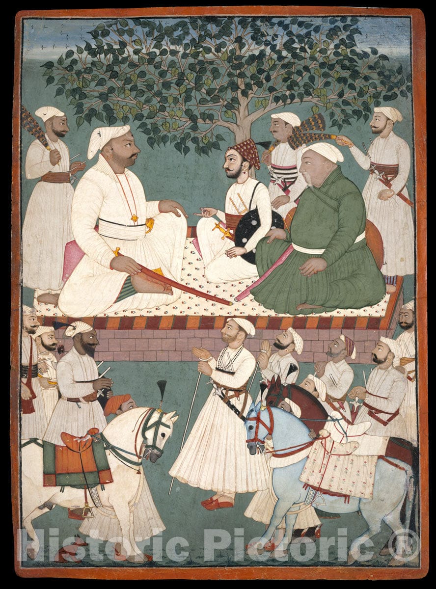 Art Print : A Master of The Mandi Atelier - Maharaja Sidh Sen Receiving an Embassy - India (Himachal Pradesh, Mandi) : Vintage Wall Art