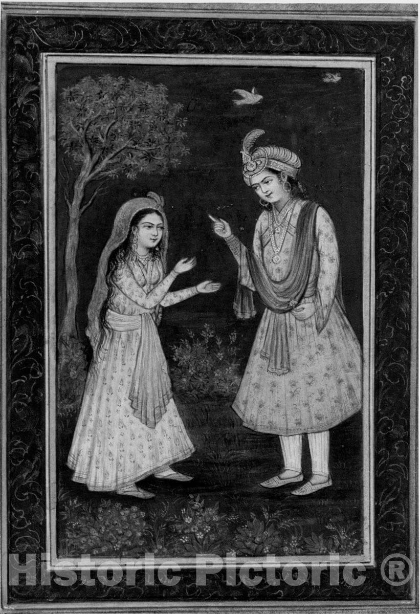 Art Print : Royal Lovers in a Landscape Setting : Vintage Wall Art