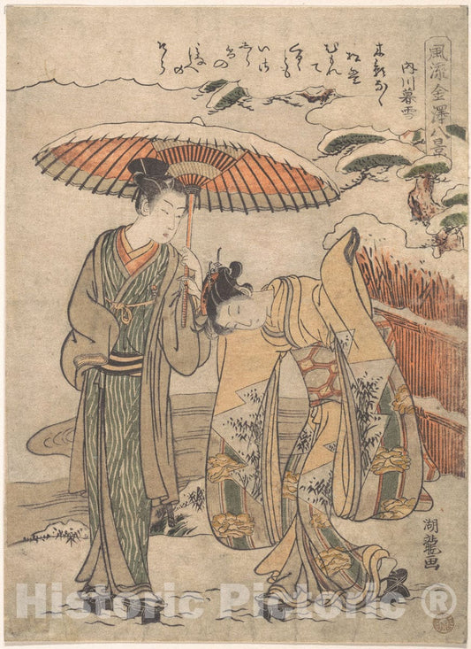Art Print : Isoda Kory?sai - Uchikawa Bosetsu - Japan : Vintage Wall Art