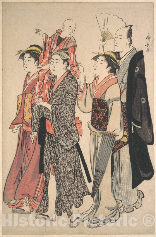 Art Print : Torii Kiyonaga - Ichikawa Danjuro V and His Family - Japan : Vintage Wall Art