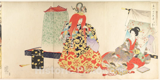 Art Print : Y?sh? (Hashimoto) Chikanobu - Chiyoda Castle (Album of Women) - Japan - 414960 : Vintage Wall Art
