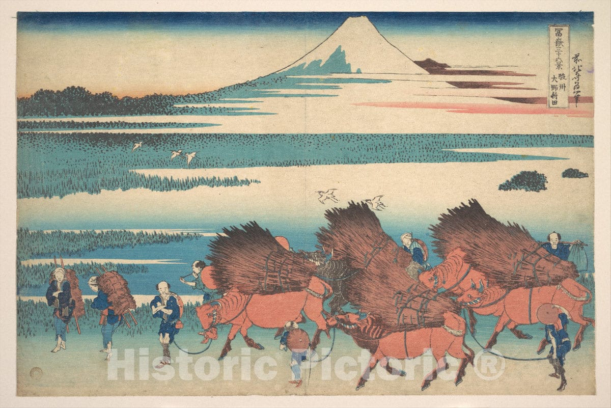 Art Print : The New Fields at ONO in Suruga Province - Artist: Katsushika Hokusai - Created: c1830 2 : Vintage Wall Art