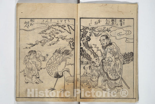 Art Print : Shimok?be Sh?sui - A Thousand Cranes and How to Fold Them (Senbazuru orikata) - Japan : Vintage Wall Art