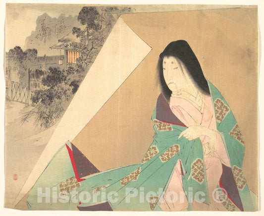 Art Print : Suzuki Kason - The Daughter Manju, Illustration from Bugei Kurabu (Literary Club) - Japan : Vintage Wall Art