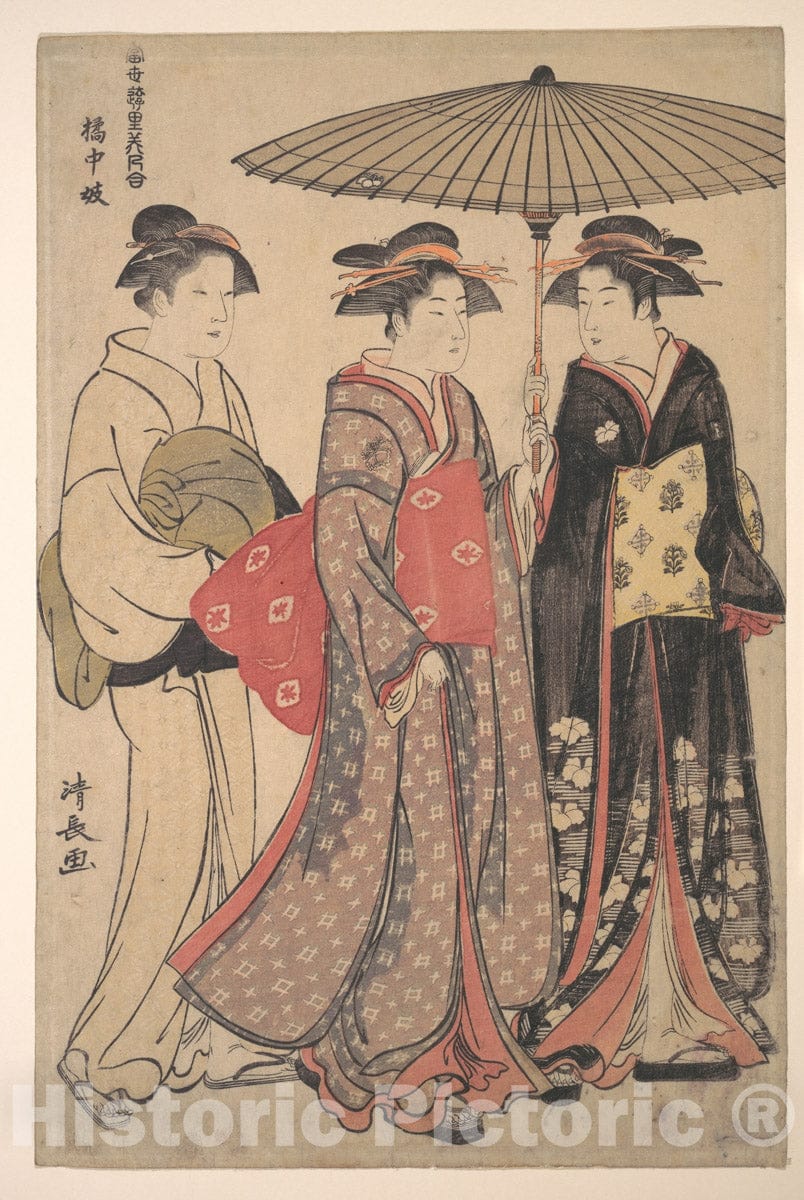 Art Print : Torii Kiyonaga - Dancers of Tachibana Street - Japan : Vintage Wall Art