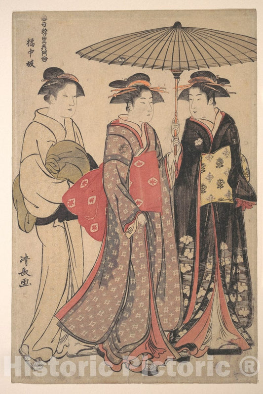 Art Print : Torii Kiyonaga - Dancers of Tachibana Street - Japan : Vintage Wall Art