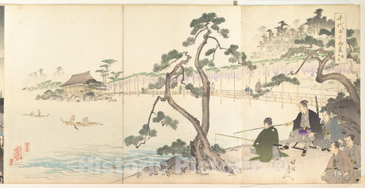 Art Print : Y?sh? (Hashimoto) Chikanobu - Chiyoda Castle (Album of Men) - Japan - 415115 : Vintage Wall Art