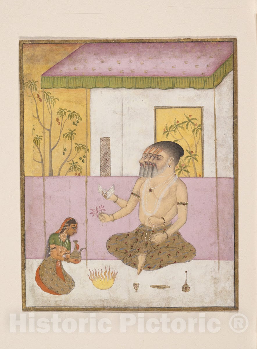 Art Print : Khambhavati Ragini: Folio from a ragamala series (Garland of Musical Modes) : Vintage Wall Art