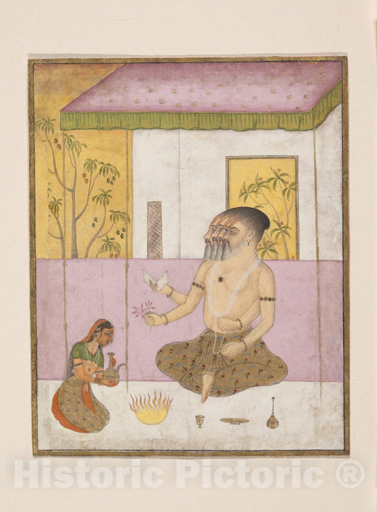 Art Print : Khambhavati Ragini: Folio from a ragamala series (Garland of Musical Modes) : Vintage Wall Art