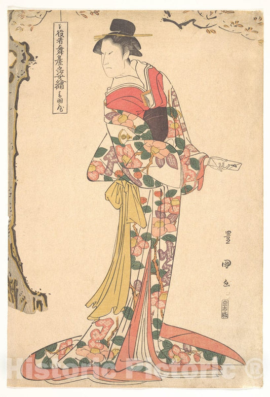 Art Print : Utagawa Toyokuni I - The Actor Onoe Matsusuke in The Role of Lady Iwafuji - Japan : Vintage Wall Art