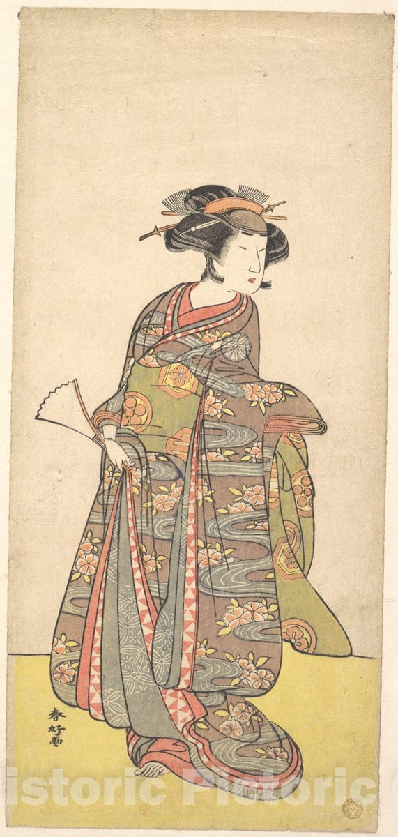 Art Print : Katsukawa Shunk? - The First Nakamura Tomijuro as a Woman - Japan : Vintage Wall Art