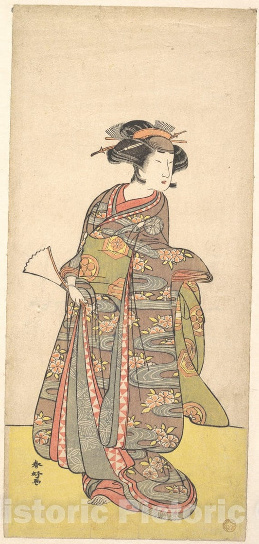 Art Print : Katsukawa Shunk? - The First Nakamura Tomijuro as a Woman - Japan : Vintage Wall Art