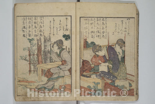Art Print : Katsushika Hokusai - Collection of Short Poems in Chinese from Itako (Itako zekku sh?) - Japan : Vintage Wall Art