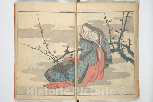 Art Print : Katsushika Hokusai - Picture Book with Mixed Verses on J?ruri (Puppet Theater) (Ehon j?ruri zekku) - Japan : Vintage Wall Art
