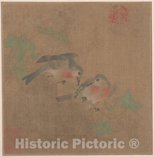 Art Print : Unidentified Artist - Birds on Fruit Branch - China - Song Dynasty (?) (960–1279) : Vintage Wall Art