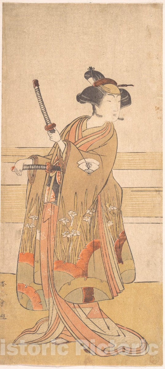 Art Print : Katsukawa Shunsh? - Onoe Tamizo as a Samurai Woman - Japan : Vintage Wall Art