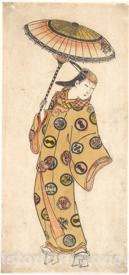 Art Print : Ishikawa Toyonobu - A Dandy of More Than Questionable Morals Out Walking on a Cold Day - Japan : Vintage Wall Art