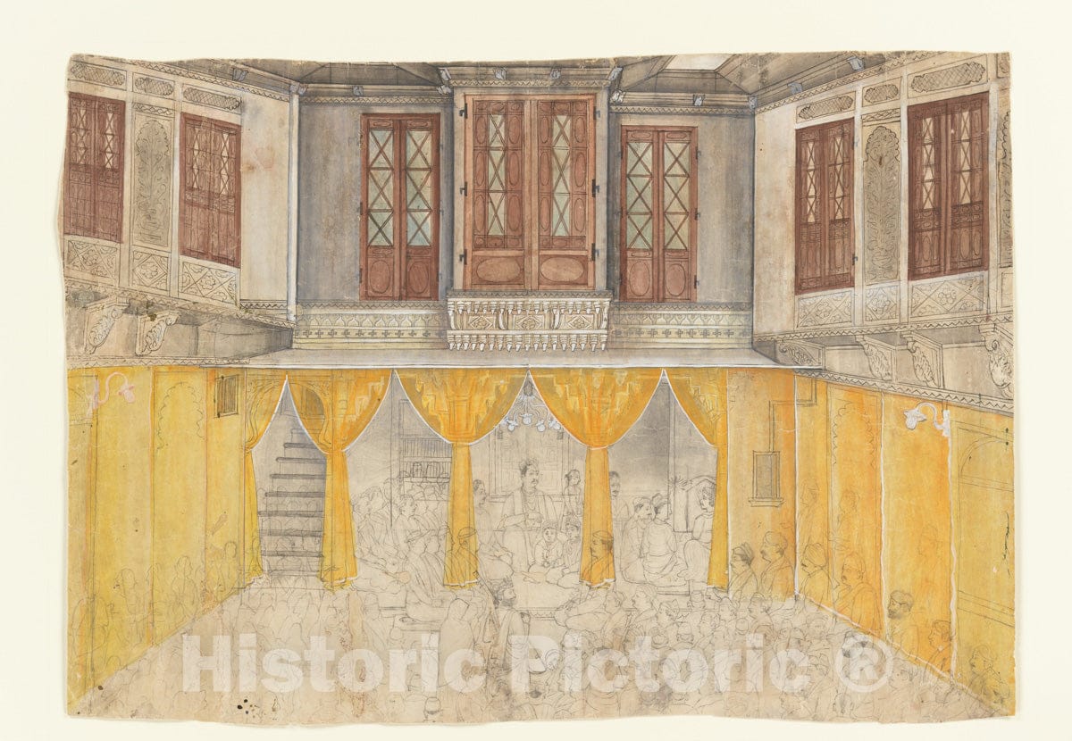 Art Print : Ragunath - Palace Interior - India (Rajasthan, Nathadwara) : Vintage Wall Art