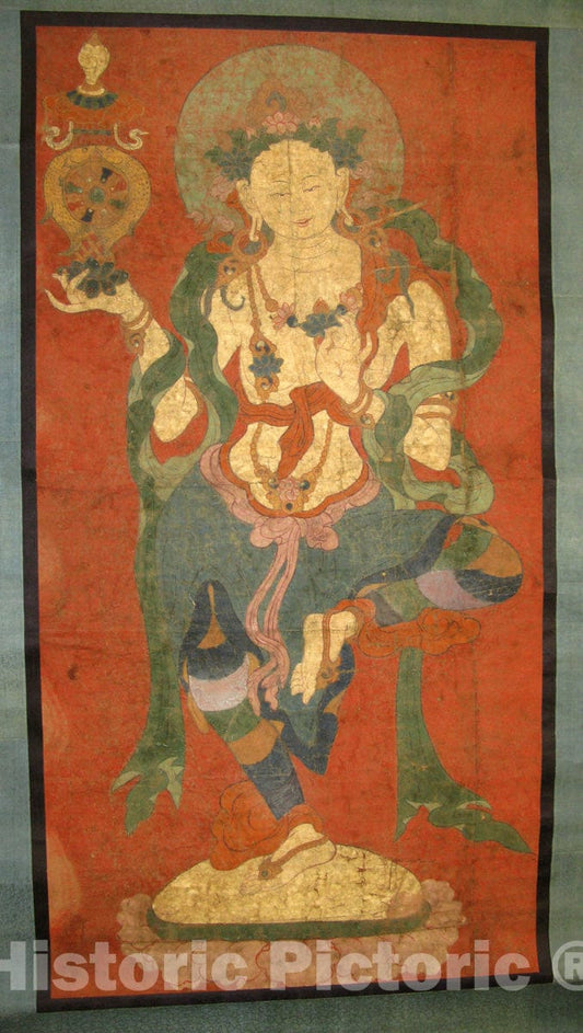 Art Print : Buddhist Attendant, Possibly a Dakini : Vintage Wall Art