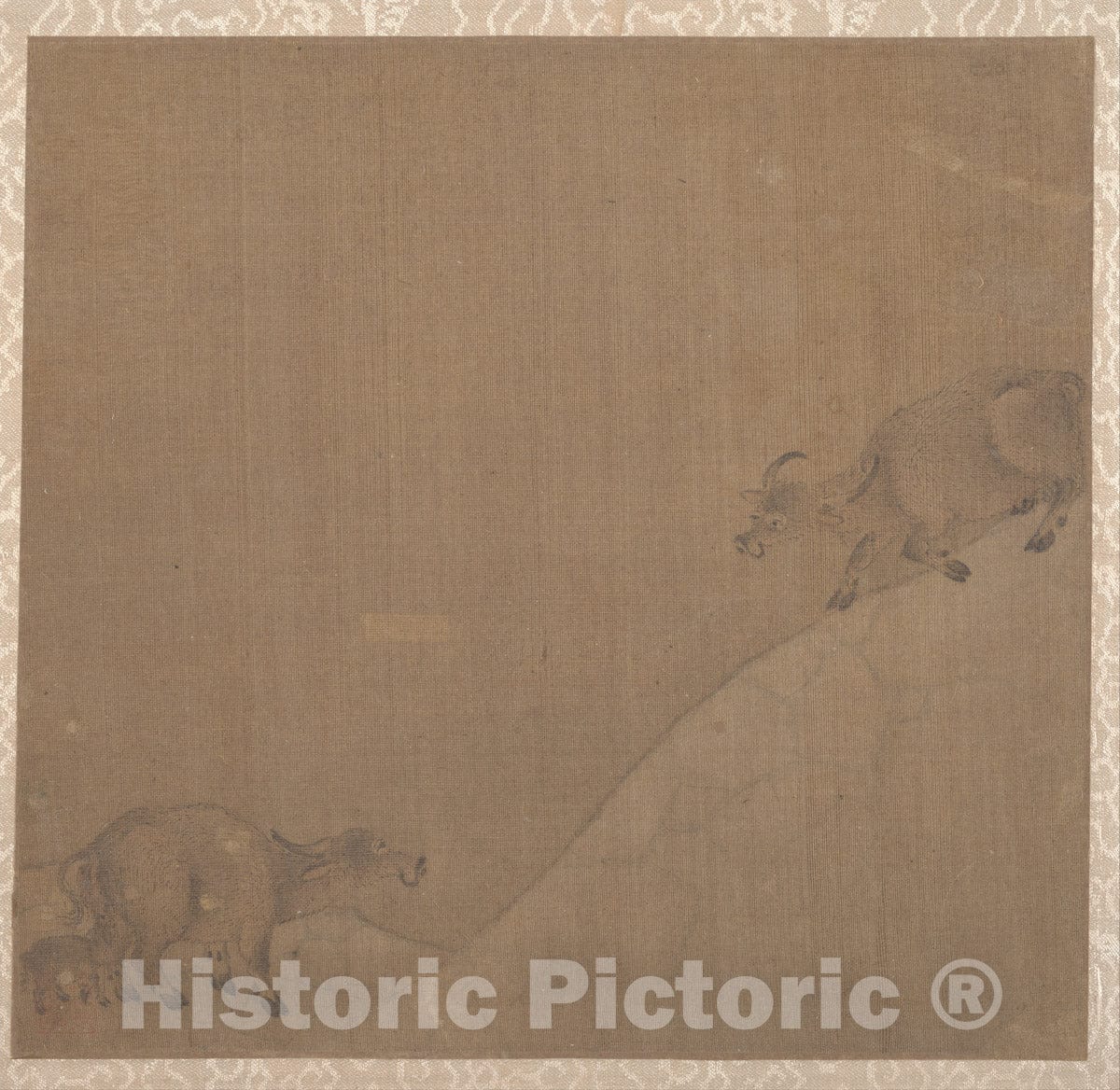 Art Print : Unidentified Artist - Water Buffaloes - China - Song Dynasty (?) (960–1279) : Vintage Wall Art