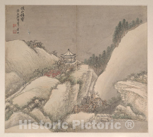 Art Print : Cao Jian - Landscapes in The Styles of Various Artists - China : Vintage Wall Art
