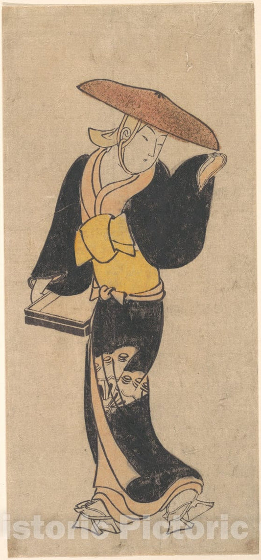 Art Print : Kondo Kiyoharu - The Actor Sanj? Kantar? as an Itinerant Buddhist Nun - Japan : Vintage Wall Art