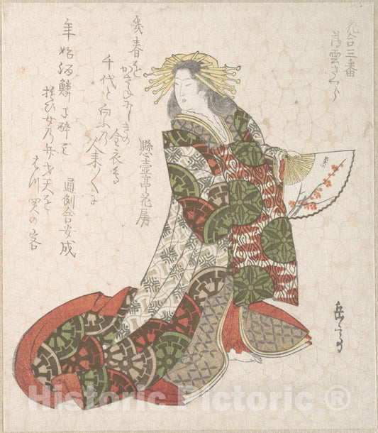 Art Print : Yashima Gakutei - Courtesan Usugumo - Japan : Vintage Wall Art