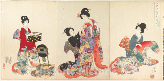 Art Print : Y?sh? (Hashimoto) Chikanobu - Chiyoda Castle (Album of Women) - Japan - 415692 : Vintage Wall Art