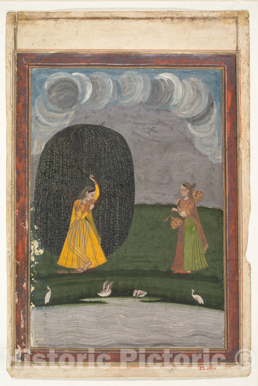 Art Print : Illustration from a Ragamala Series (Garland of Musical Modes) : Vintage Wall Art