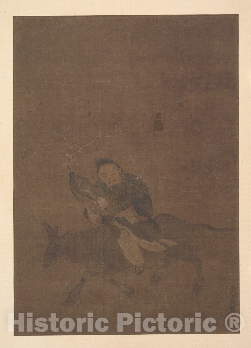 Art Print : Tong Rênyi - Daoist Riding Horned Animal - China - Song Dynasty (?) (960–1279) : Vintage Wall Art