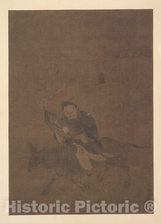 Art Print : Tong Rênyi - Daoist Riding Horned Animal - China - Song Dynasty (?) (960–1279) : Vintage Wall Art