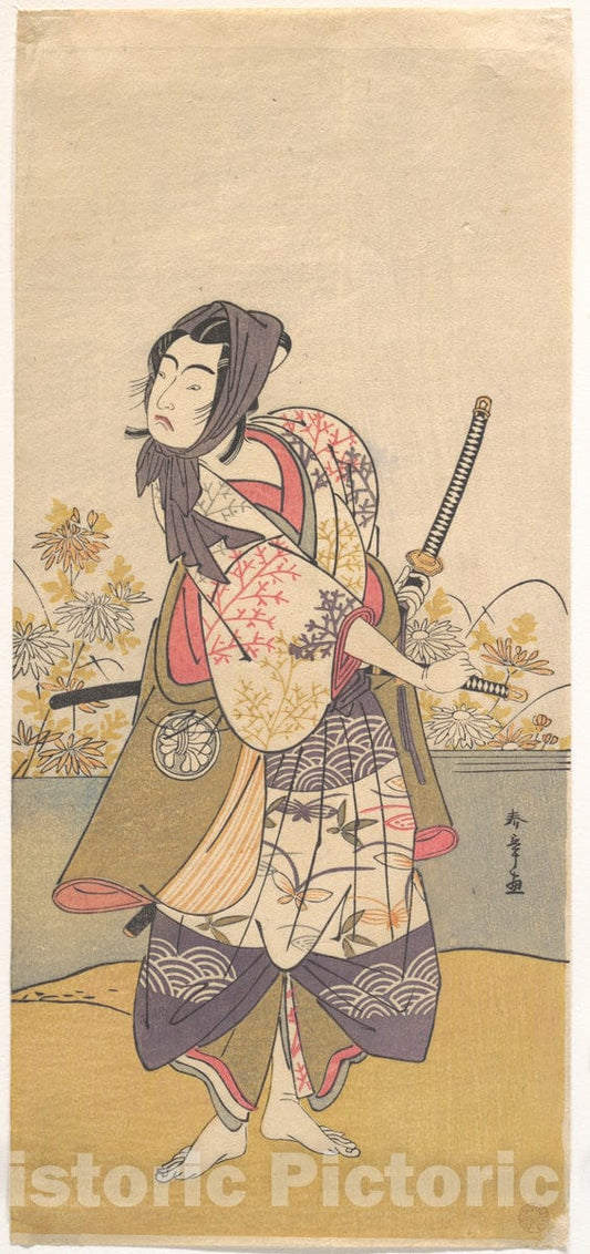 Art Print : Katsukawa Shunsh? - The Third Segawa Kikunoj? in The Role of SOGA no Gor? Tokimune - Japan : Vintage Wall Art