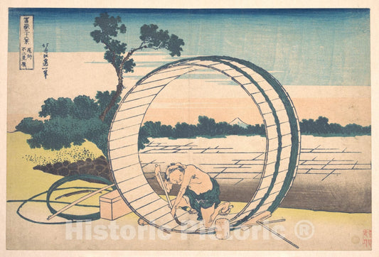 Art Print : Fujimigahara in Owari Province - Artist: Katsushika Hokusai - Created: c1830 1 : Vintage Wall Art