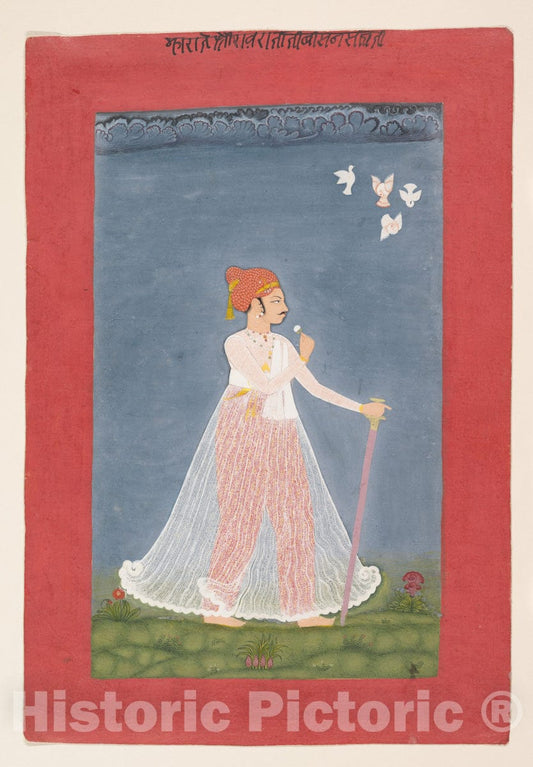 Art Print : Bishen Singh as a Young Man : Vintage Wall Art
