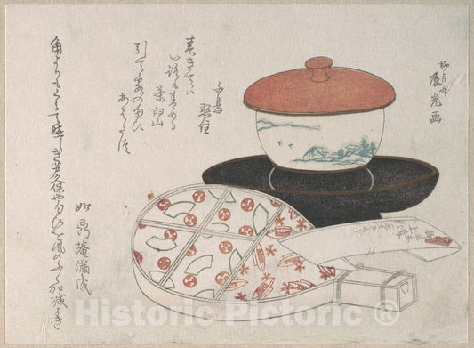 Art Print : Ry?getsusai Shink? - Teacup and Tea Heater - Japan : Vintage Wall Art