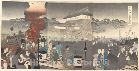 Art Print : Y?sh? (Hashimoto) Chikanobu - Chiyoda Castle (Album of Men) - Japan - 416131 : Vintage Wall Art