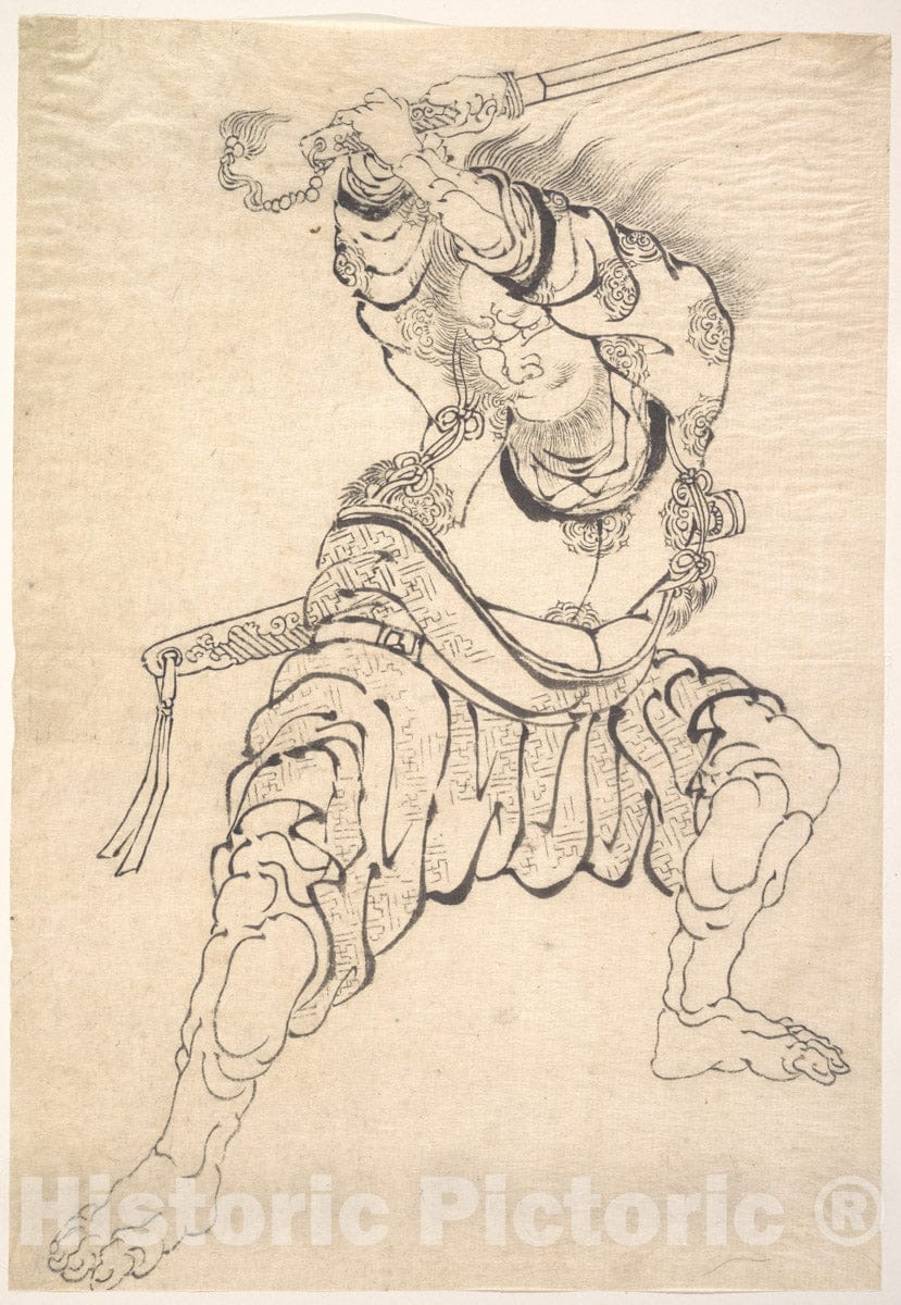 Art Print : Katsushika Hokusai - A Warrior - Japan : Vintage Wall Art