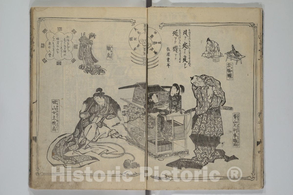 Art Print : Katsushika Hokusai - The Mountains of Husband and Wife (Onnyo imoseyama) - Japan : Vintage Wall Art