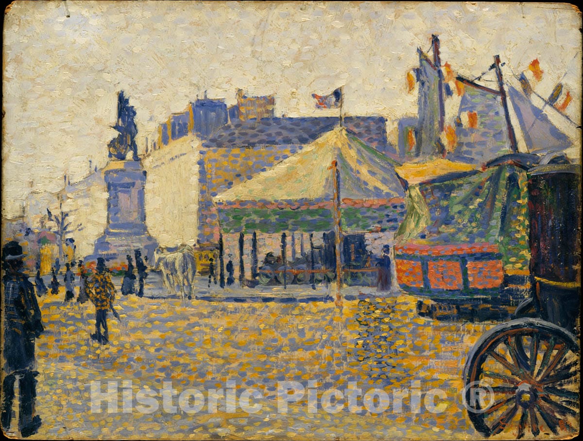 Art Print : Paul Signac - Place de Clichy : Vintage Wall Art