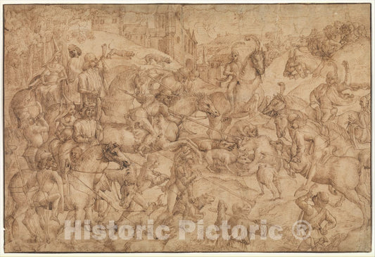 Art Print : Flanders (Brussels?) - Bear Hunt - Flemish : Vintage Wall Art
