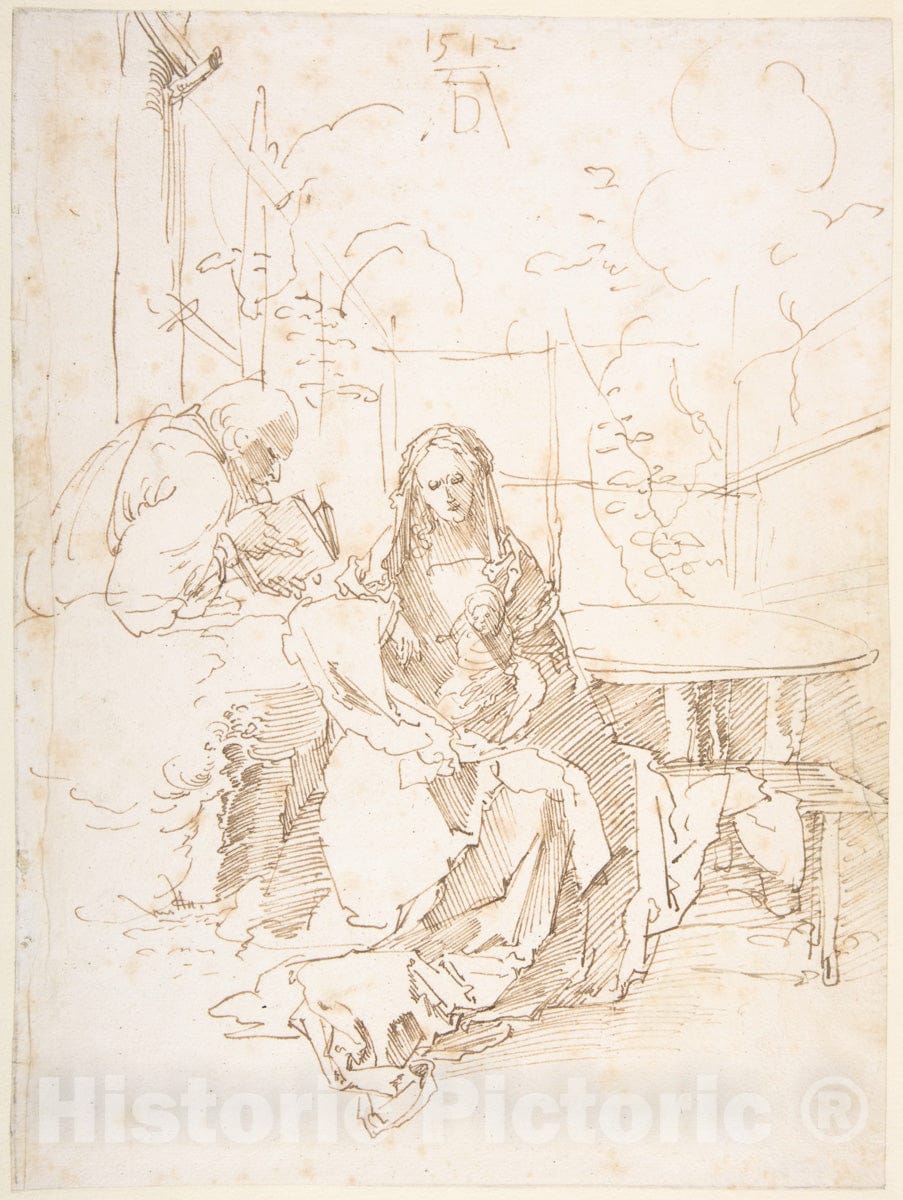 Art Print : Albrecht Dürer - The Holy Family in an Enclosed Garden : Vintage Wall Art