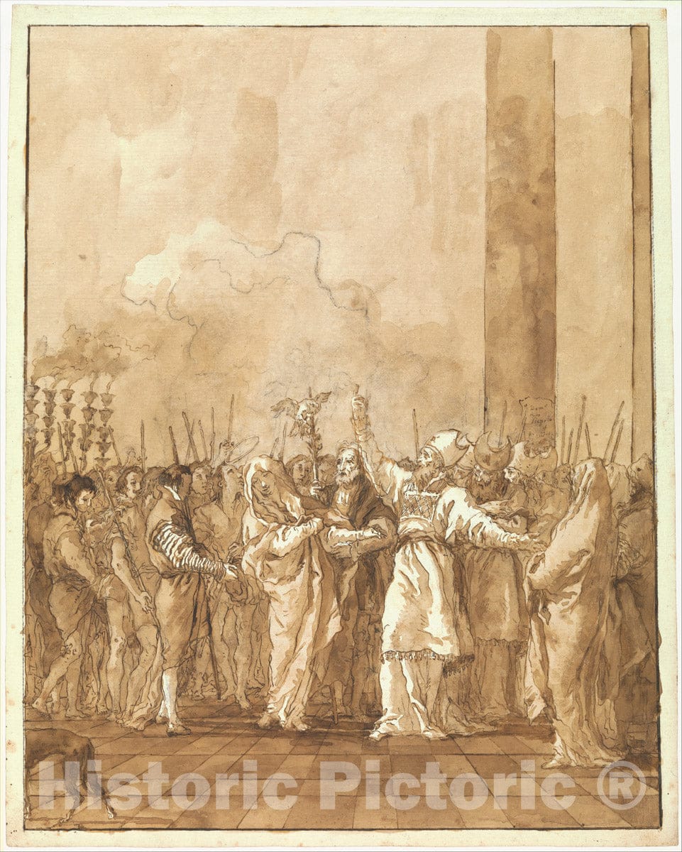 Art Print : Giovanni Domenico Tiepolo - The Betrothal of The Virgin : Vintage Wall Art