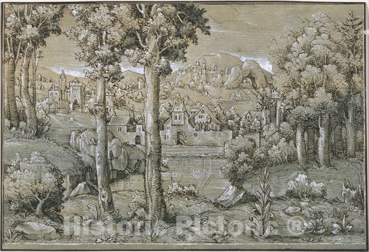 Art Print : Hanns Lautensack - Imaginary Landscape : Vintage Wall Art