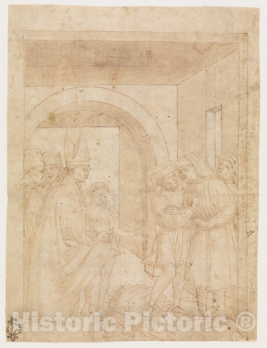 Art Print : Niccolò Solimani (Niccolò da Verona) - Saint Francis Before The Bishop : Vintage Wall Art