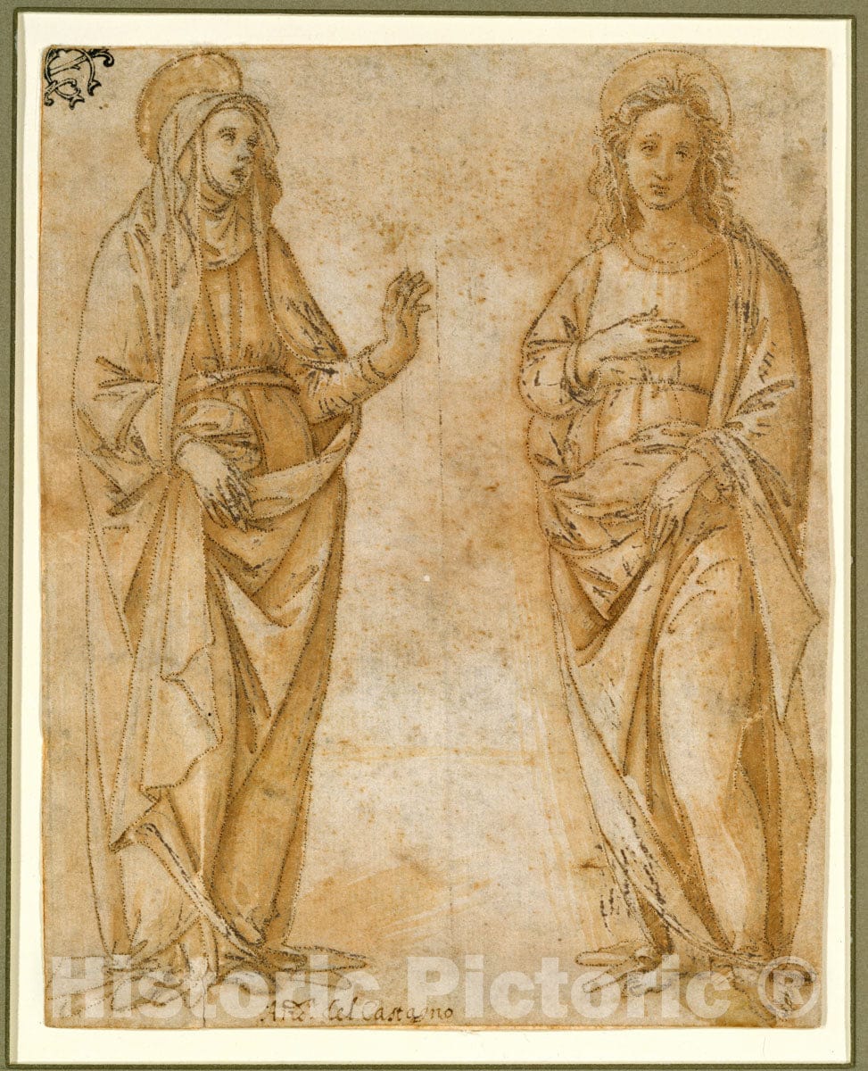 Art Print : Raffaellino del Garbo (Also Known as Raffaelle de' Capponi and Raffaelle de' Carli) - The Virgin and Saint John The Evangelist : Vintage Wall Art