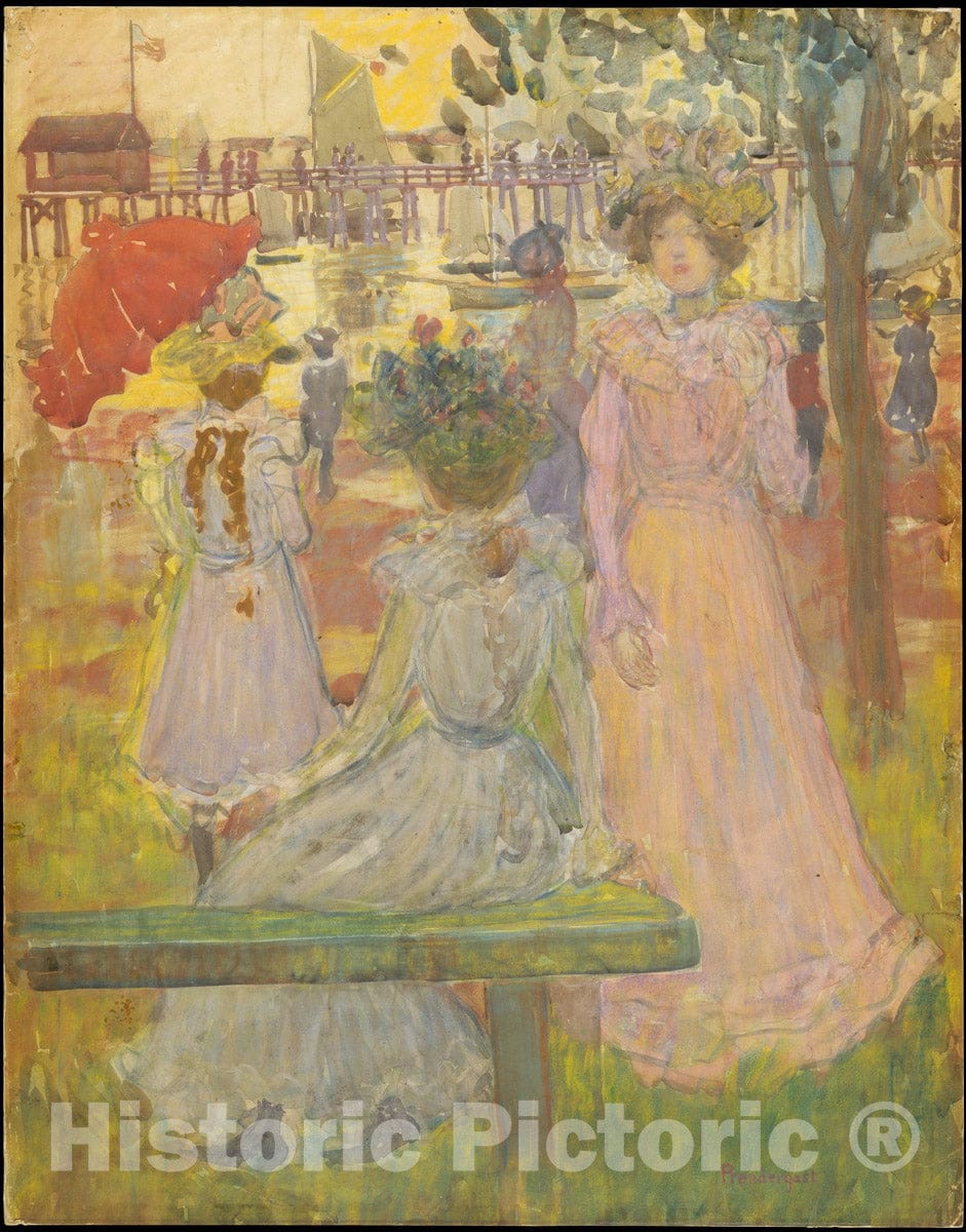 Art Print : Maurice Brazil Prendergast - Late Afternoon, Summer : Vintage Wall Art